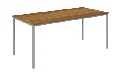 JPT 180 Jídelní stůl 1800 x 800 mm, deska ořech světlý / podnož stříbrná